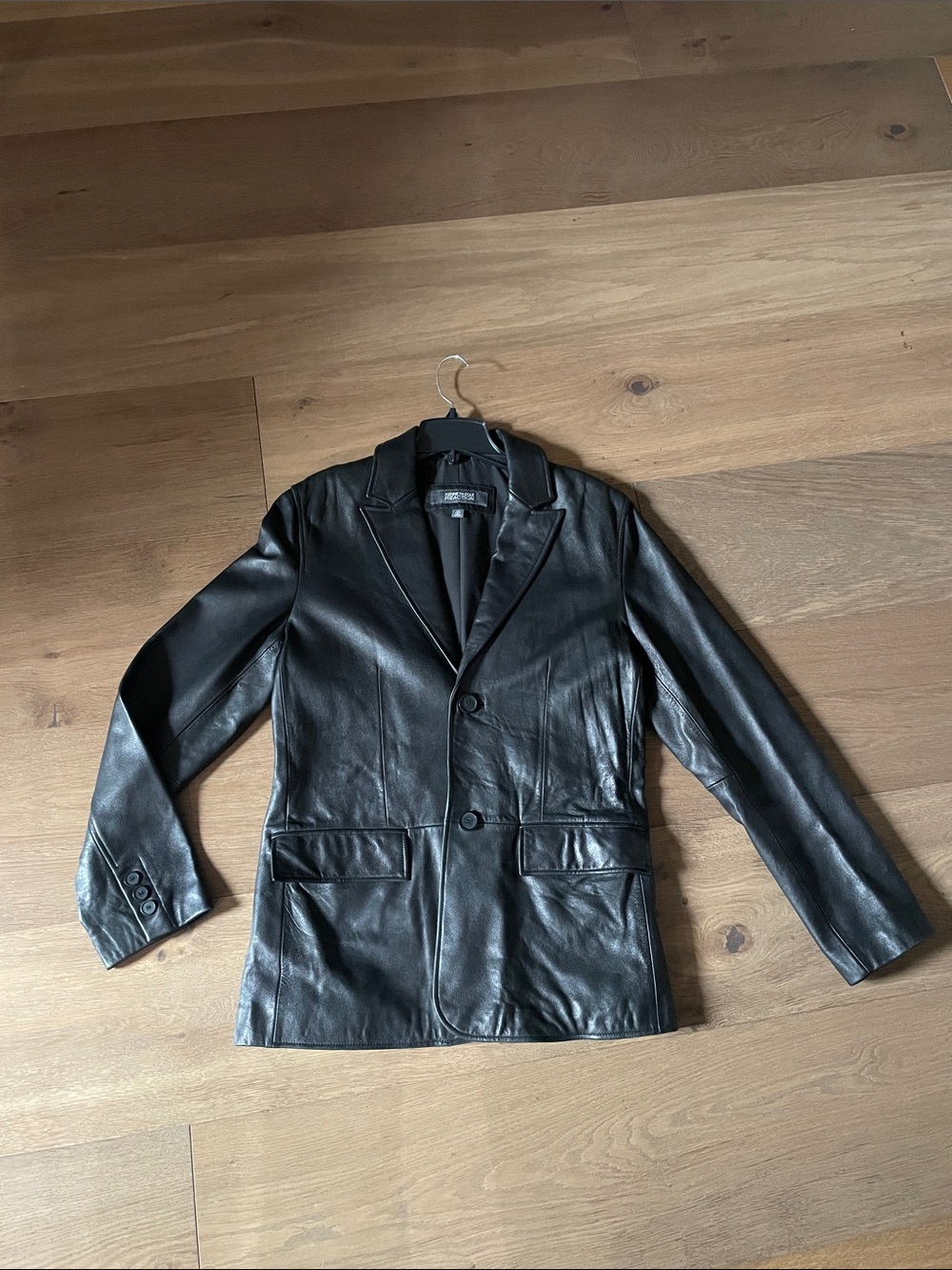 Kenneth Cole Vintage Black Leather Jacket Blazer Men’s Size Medium